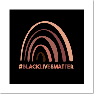#blacklivesmatter brown black rainbow Posters and Art